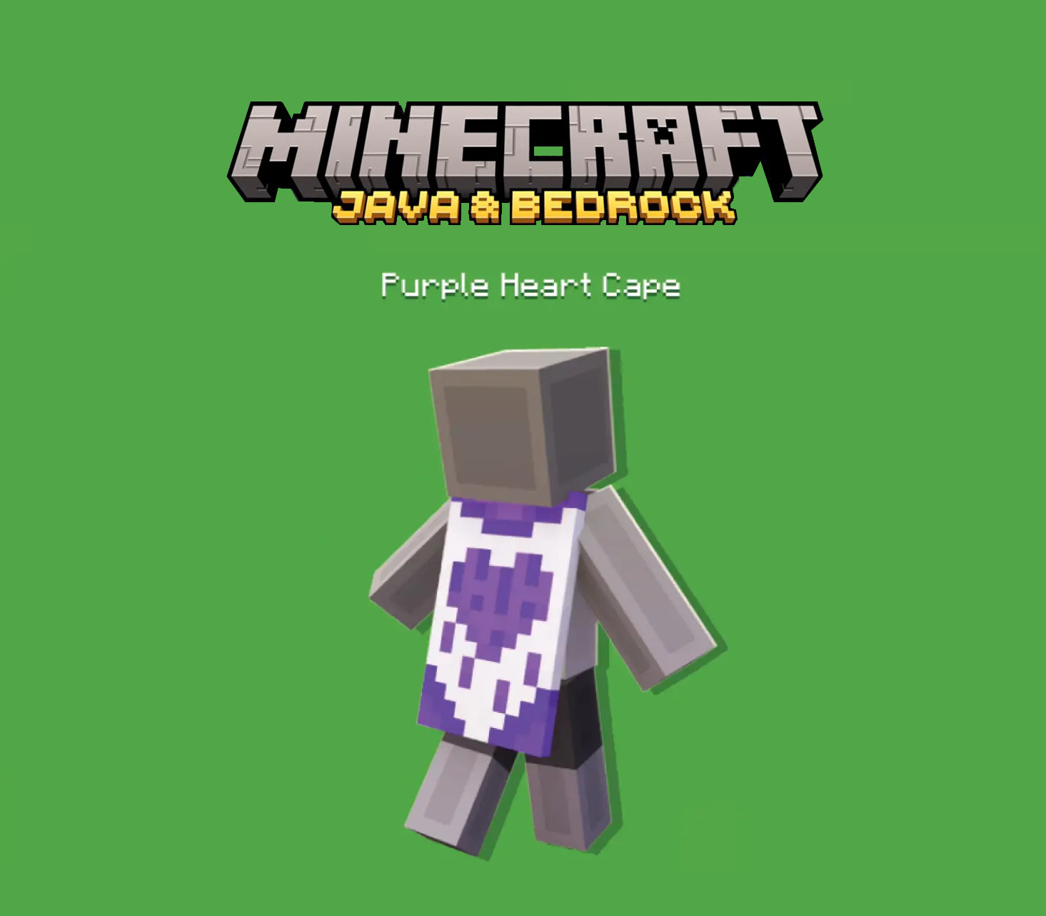 Minecraft Java & Bedrock Edition - Purple Heart Cape DLC XBOX One / Xbox Series X|S / <span dir="ltr" class="cl-ltr">Minecraft Java & Bedrock Edition - Purple Heart Cape DLC XBOX One / Xbox Series X|S /</span> - تصویر 1